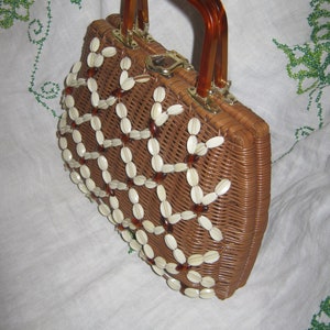 Vintage 60s Mr. Jonas Straw Handbag Purse Retro Chic Preppy Resort Style Summer Fashionable Wear
