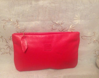 Vintage Red Leather Line Brand Retro Clutch Bag Classic Traditional Fashion Wear