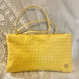 Vintage Etienne Aigner Leather Yellow Clutch Shoulder Bag Brazil