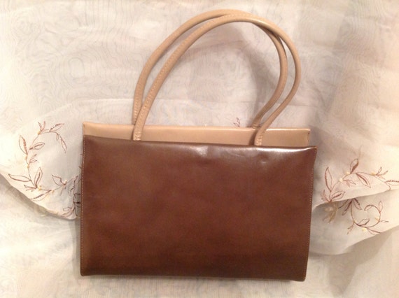 Vintage Sydney of California Beige Tan Leather Ve… - image 2