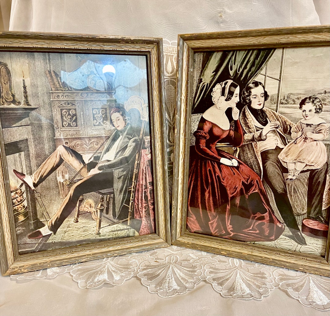 Vintage Framed Art Print Victorian - Etsy