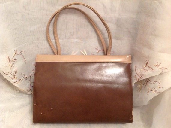 Vintage Sydney of California Beige Tan Leather Ve… - image 1