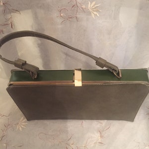 Vintage Handtasche Grün Vinyl Old Fashion Style um 1960er Jahre
