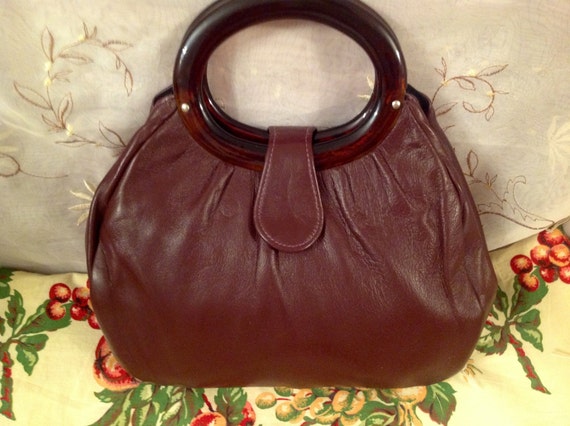 Vintage Andre Handbag Dark Color Preppy Chic Purs… - image 1