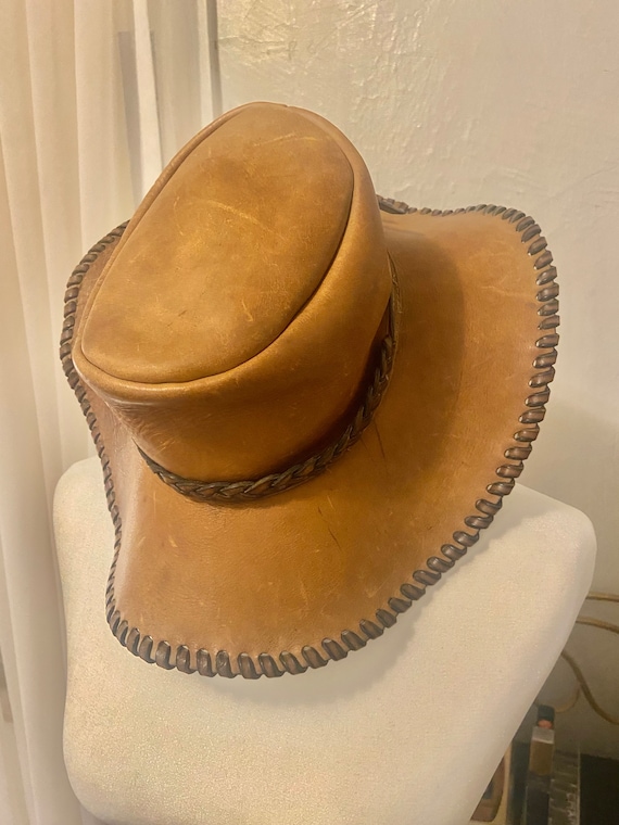 Vintage Leather Boho Western Hat