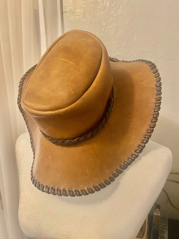 Vintage Leather Boho Western Hat - Etsy display picture 1