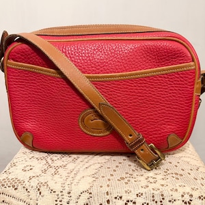 Vintage Dooney All Weather Leather Red Shoulder Bag