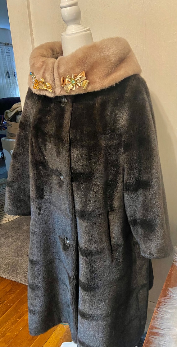 Vintage 1960s Faux Fur Coat