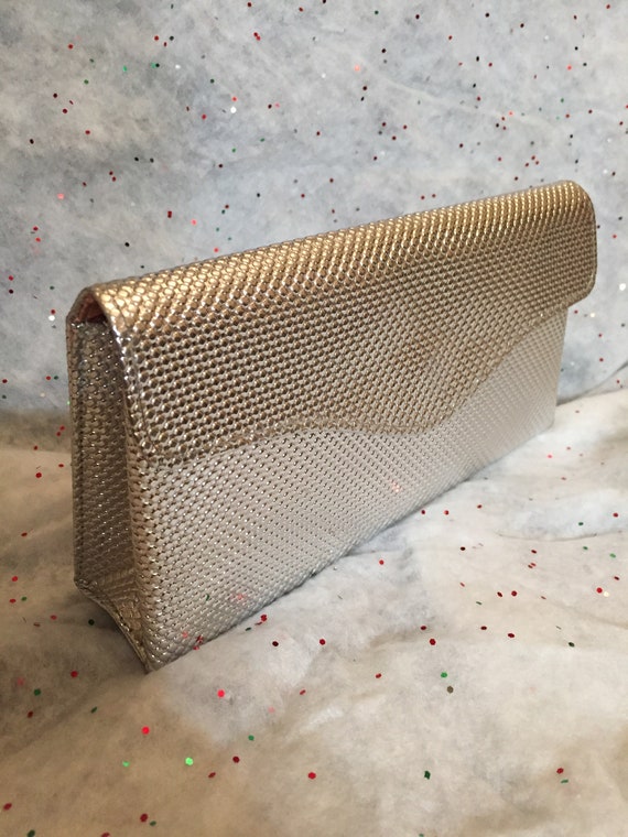 Vintage Silver Envelope Style Clutch - image 2