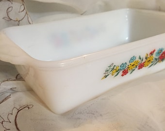 Vintage Fire King Quart Milk Glass Casserole Dish