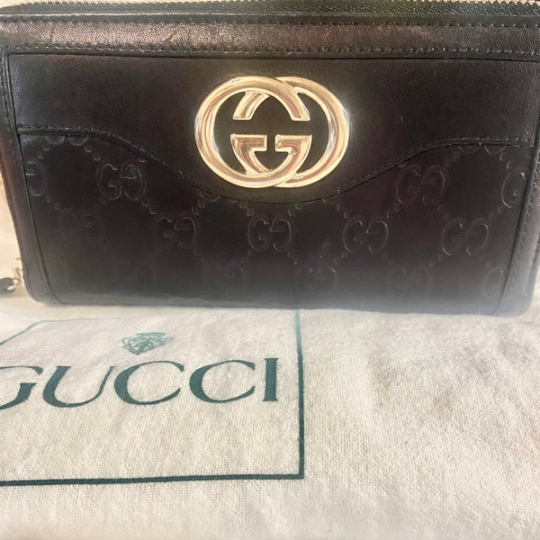 Vintage Gucci Wallet Black Leather
