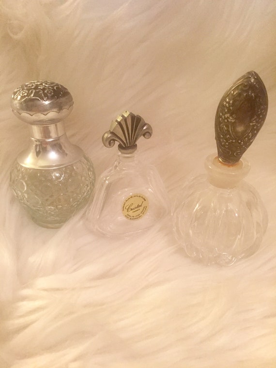 Vintage Glass/ Silver Top Perfume Bottle Collectio