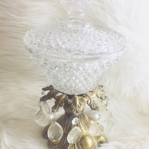 Vintage Victorian Style Fancy Glass Compote Dish