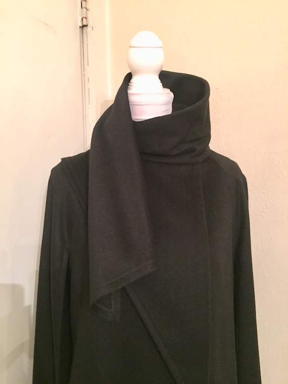 Vintage Black 100% Pure Wool Full Swing Cape Coat… - image 2