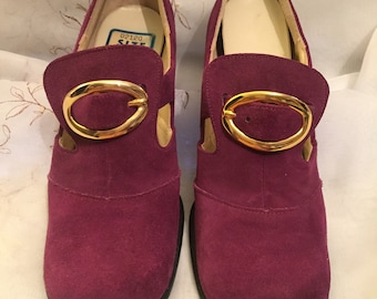 Vintage Quality Craft Purple Suede Heels