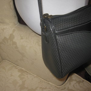 Vintage Liz Claiborne Black Leather Trim Shoulderbag Retro Preppy image 3