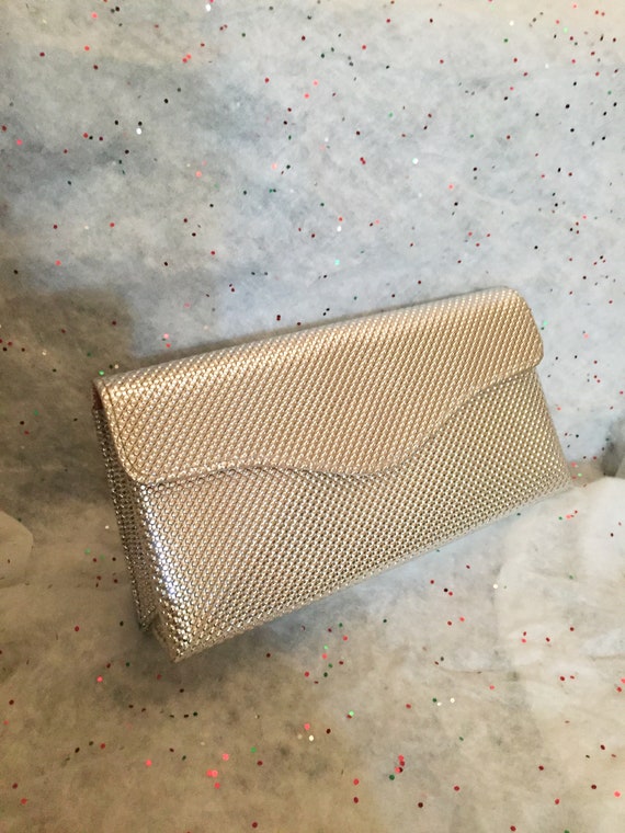 Vintage Silver Envelope Style Clutch - image 9