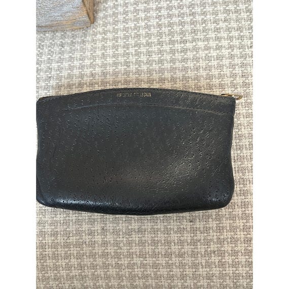 Vintage 1940s Rogers Air Tite Black sheepskin Zippered Tobacco Pouch