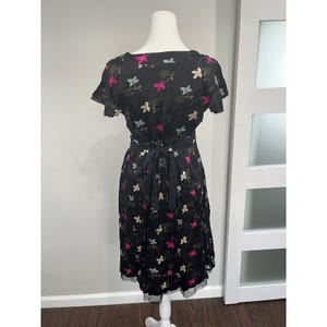 Free People Night and Day Silk Floral Midi Dress Black Boho Size 6 image 3