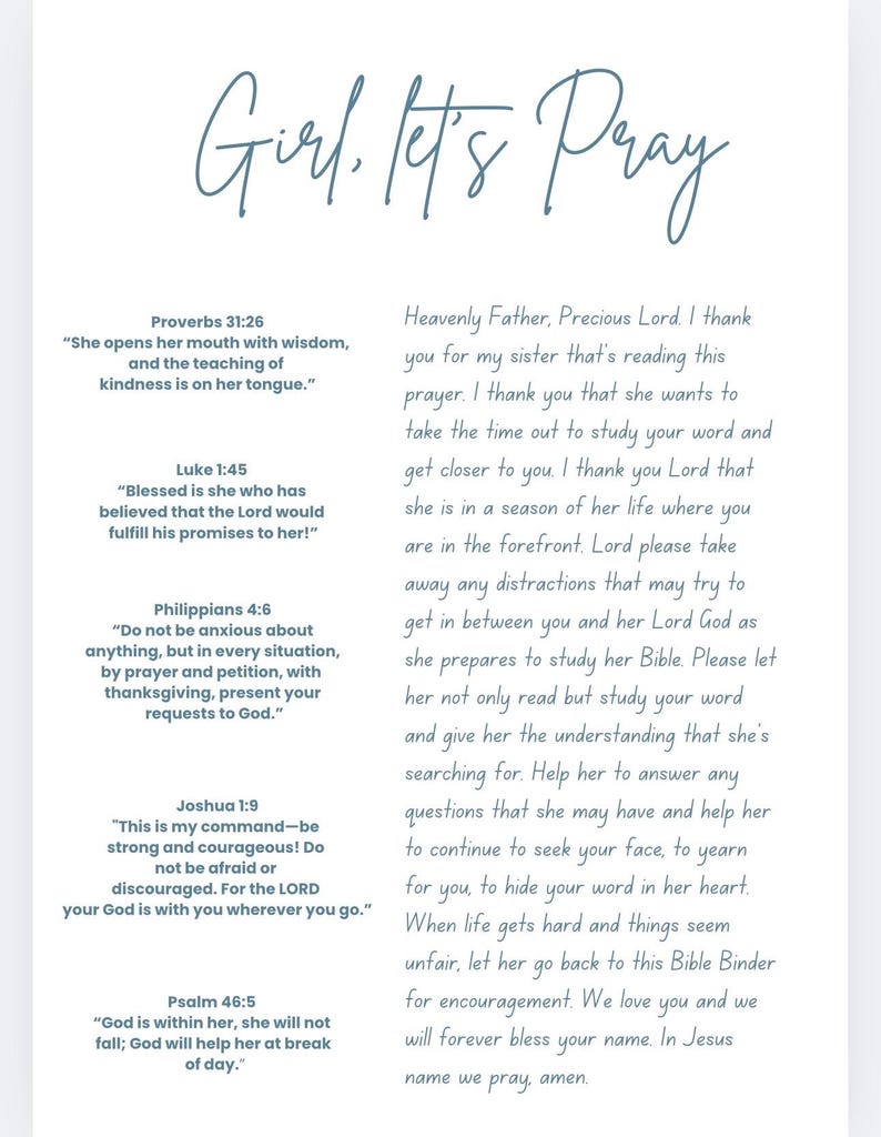 Protestant Pray Script Christian Bible Study Binder - Etsy