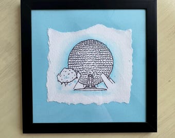 Disney's Epcot Watercolor Drawing