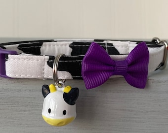 Cat Collar -Cow  Collar - Breakaway or Non Breakaway -Custom Sizes -Kitten/Adult