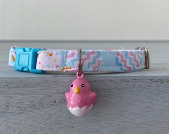 Easter Cat Collar with Chicken  bell Breakaway Collar Custom Made