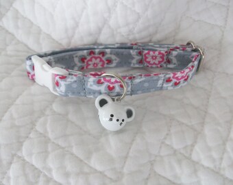 Cat Collar with Mouse Bell   Breakaway Collar Custom Made