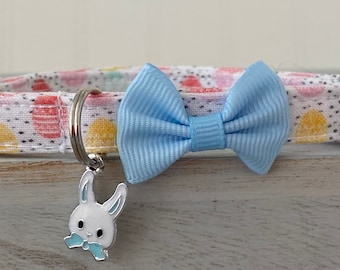 Easter Cat Collar with charm and  bell  Cat  Breakaway Collar Custom Made Dog Easter Collar