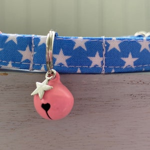 Blue Cat collar, Americana Collar, Mini Dog Collar, Star Collar