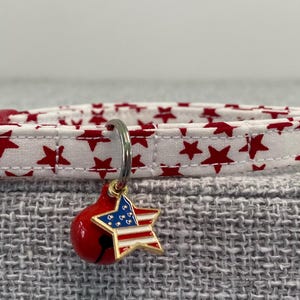Red White Blue Cat collar, Americana Collar, Mini Dog Collar, Star Collar