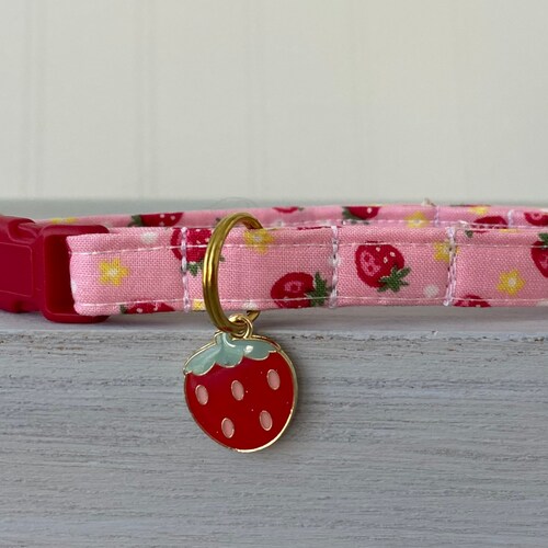 Strawberry Cat Collar Strawberry Mini Dog Collar Custom Etsy