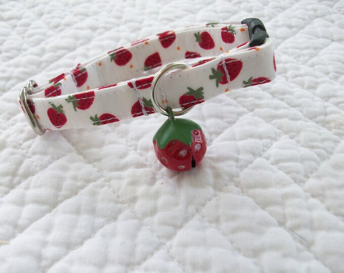 Strawberry Cat Collar Breakaway Collar Custom Made Etsy