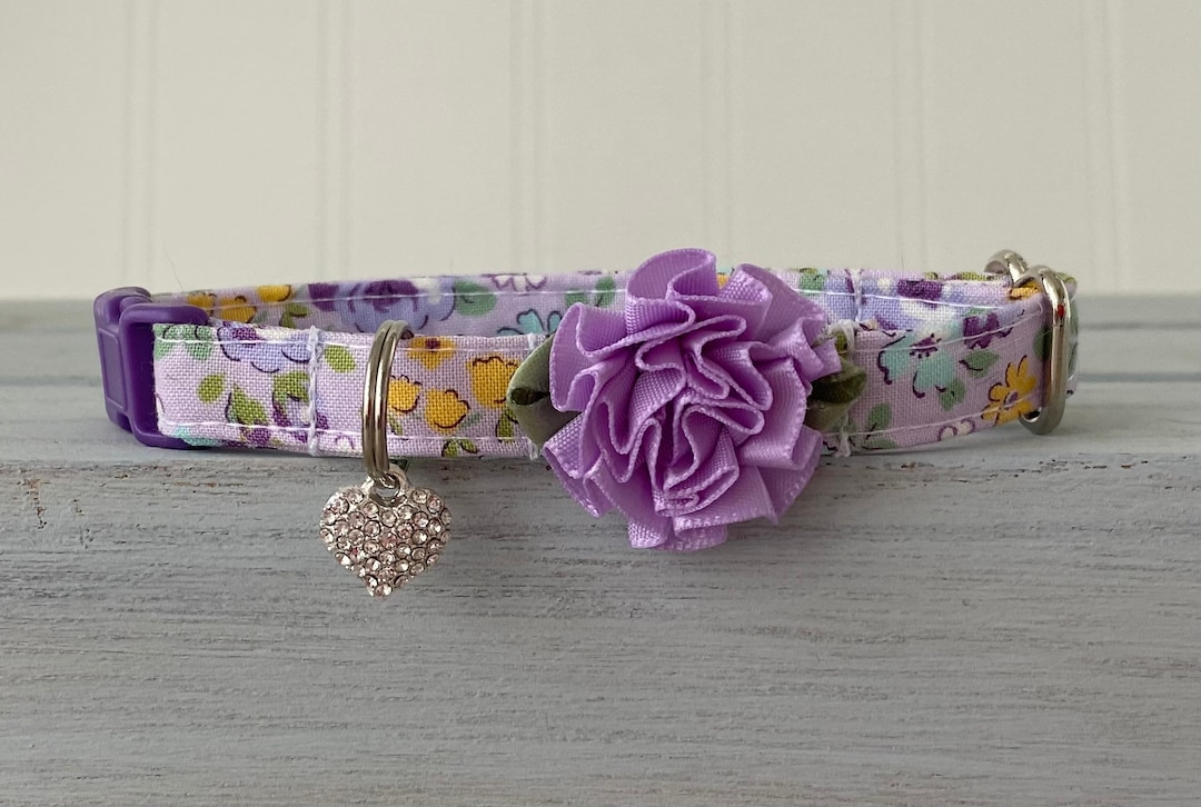 Lavender Cat Collar Lavender Dog Collar Custom Sized Cat Etsy