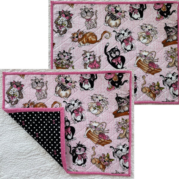 Cat Pet Placemat Quilted Feeding Cat Mat