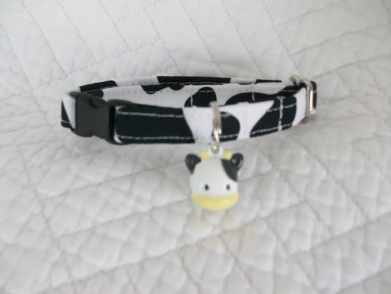 Cow Cat Collar with Cow Jingle Bell Breakaway Cat Collar Etsy