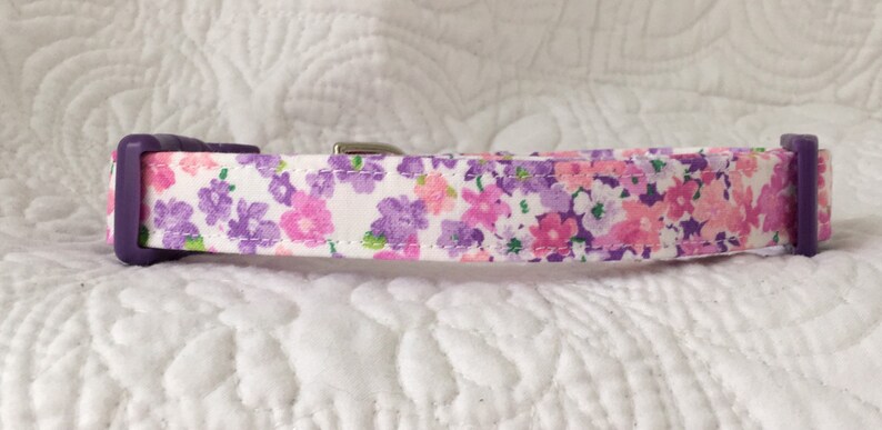 Dog Collar Shabby Chic Lavender Pink Roses Dog Collar