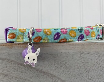 Easter Cat Collar with charm and  bell  Cat  Breakaway Collar Custom Made Dog Easter Collar