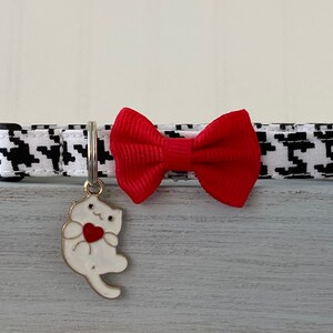Houndstooth Cat Collar, Houndstooth Dog Mini Collar, Bow Tie Collar, Custom Sized