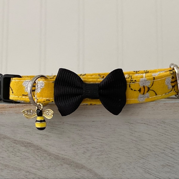 Bumble Bee Cat Collar, Bumble Bee Dog Collar, Custom Sizing