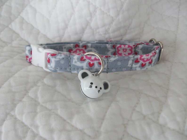 Valentine Cat Collar with Mouse Bell Breakaway Collar Custom Etsy