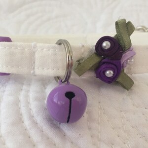 Lavender Shabby Chic Cat  Breakaway Collar Custom Made