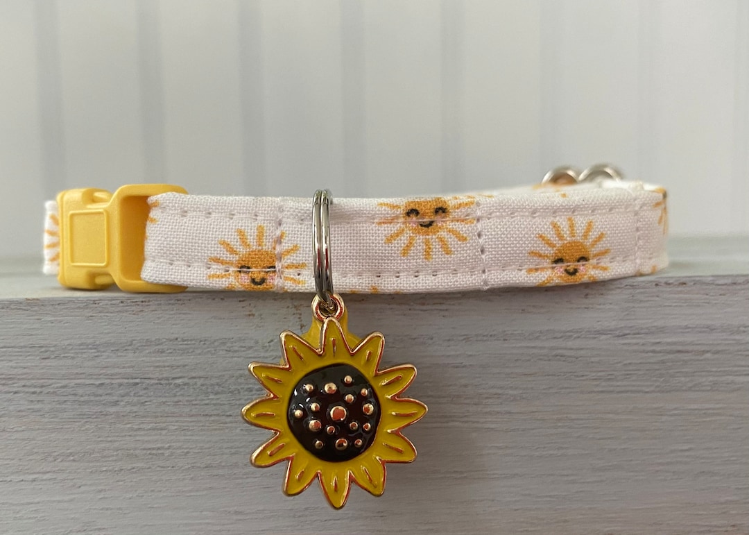 Cat Collar, Sunflower Cat Collar, Dog Collar, Sunflower, Cat Breakaway