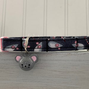 Cat Collar with Mouse Bell   Breakaway Collar Custom Made