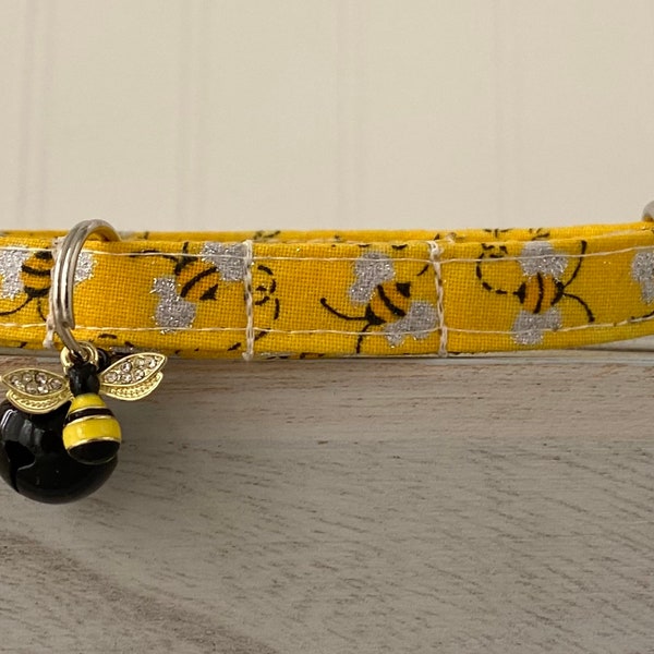 Cat Collar, Dog Collar, Bumble Bee Collar, Custom Size Collar