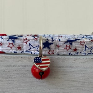 Red White Blue Cat collar, Americana Collar, Mini Dog Collar, Star Collar
