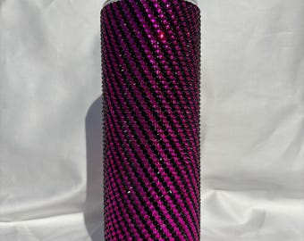 Custom Stripe Rhinestone Tumbler