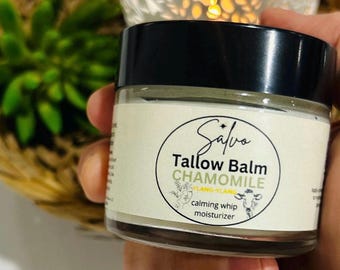 Kamille und Ylang-Ylang Grasgefütterte Schlagtalg-Balsam 2 Unzen Feuchtigkeitsbalsam. Pflegen Sie Ihre Haut!
