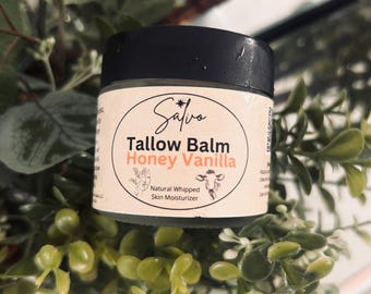Honey Vanilla Grass-fed Whipped Tallow Balm 2oz Moisturizing balm. Nourish your skin!
