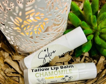 Kamille Ylang-Ylang Lippenbalsam: Grasgefütterter Talg, Natürliche Feuchtigkeit (5.5ml)